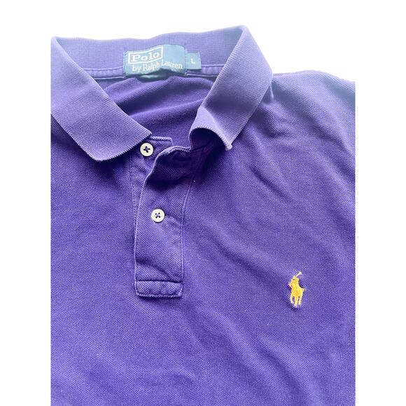Men's Polo Ralph Lauren Purple Short Sleeve Polo Shirt Size Large - Picture 2 of 5